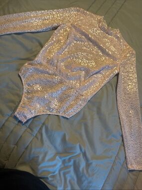 Victoria's Secret Silver and soft pink bodysuit large